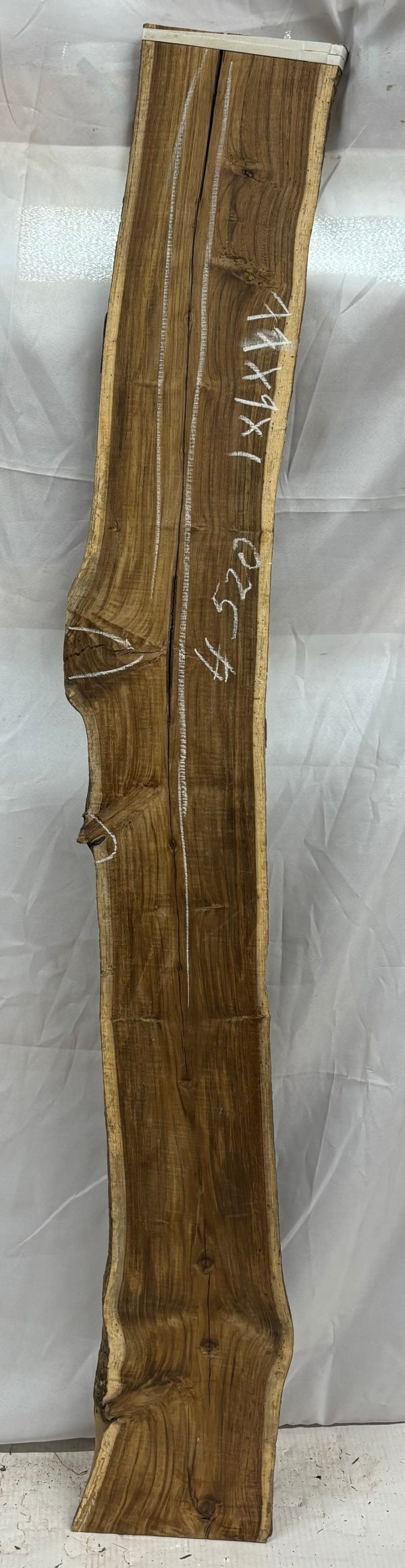 Teak Lumber Live Edge Slab - 77 x 9 x 1  #520 on Sale